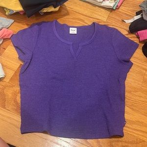 Never worn brand new aritzia purple waffle knit tee